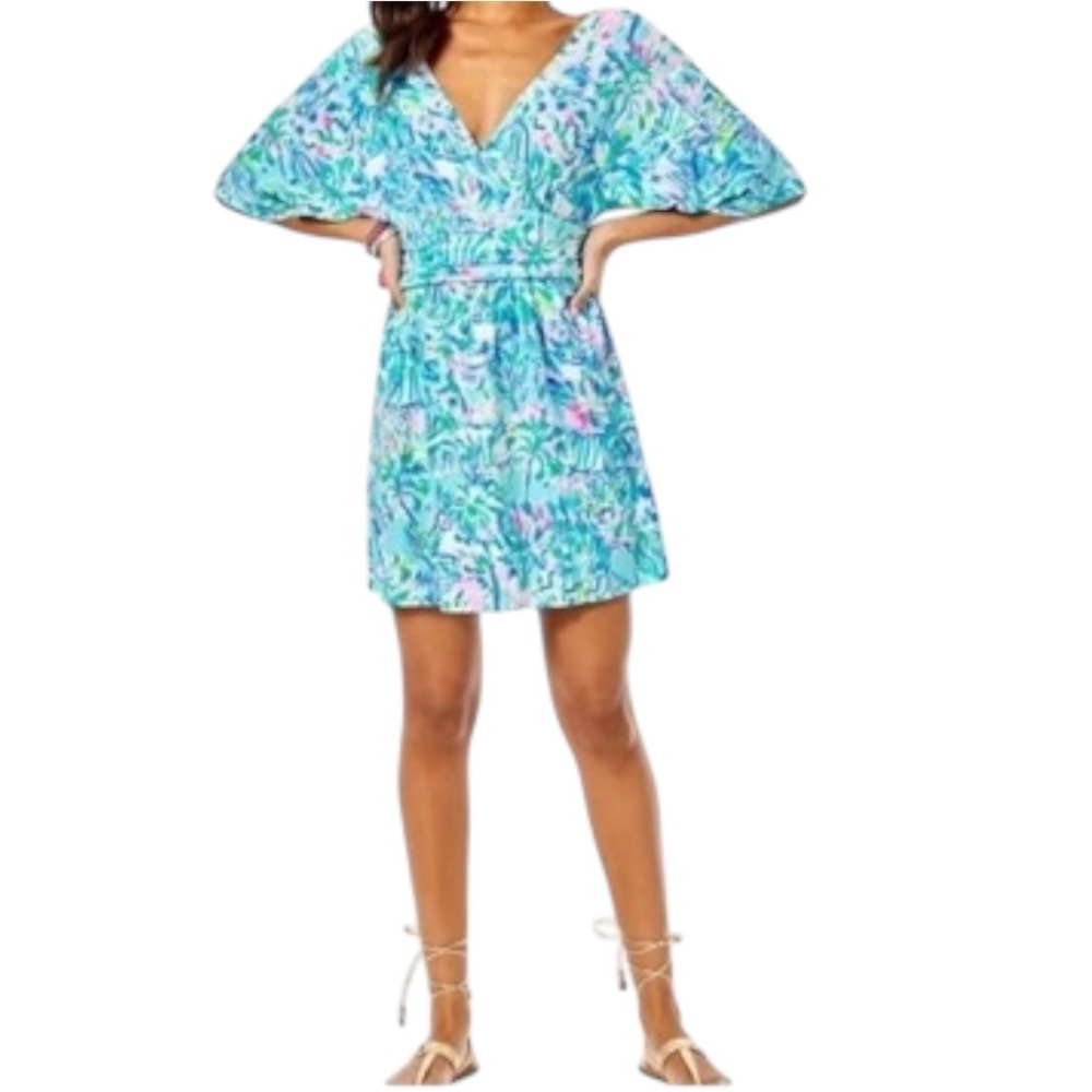Lilly Pulitzer Blue and Pink Floral Romper - Picture 3 of 12